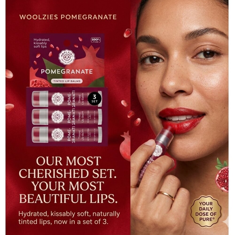 Pomegranate Tinted Lip Balm Set of 3